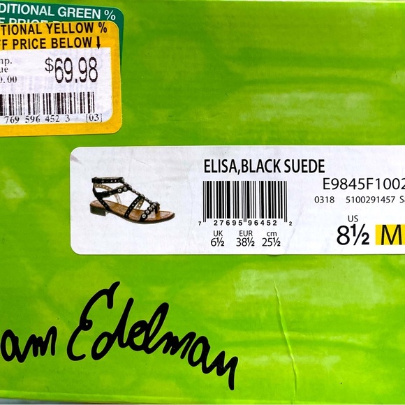 New Black Sam Edelman Suede Sandal size 8 1/2 - Picture 4 of 4